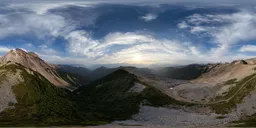 Cloudy Sunset Mountain Landscape