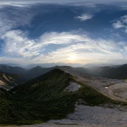 Cloudy Sunset Mountain Landscape