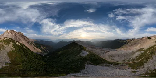 Cloudy Sunset Mountain Landscape