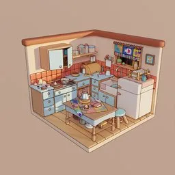 Isometric Kitchen SA scene
