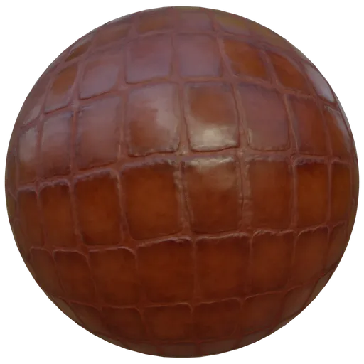 High-resolution alligator leather texture for 3D modeling, PBR material for Blender and other apps.