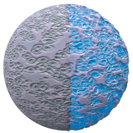 High-resolution PBR Alien Emissive Skin texture for 3D modeling, with and without emission, suitable for Blender and other 3D applications.