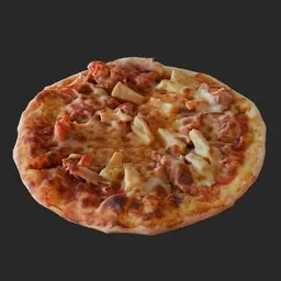 Detailed 3D pizza model with high-resolution textures perfect for Blender rendering.