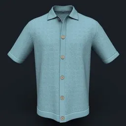 Noughts Stitch Knit Button-Down Shirt
