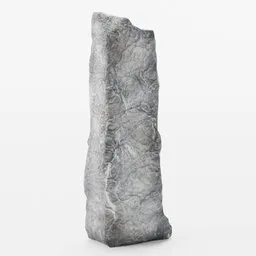 "Low-poly, PBR textured monolith titled 'Standing Stone 6' in a minimalistic 3D environment setting. Ideal for Blender 3D projects and hyperrealistic renders."
