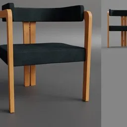 "Moon" Chair with wood legs