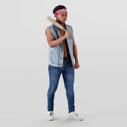 Rebel people in casual denim