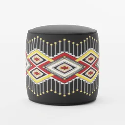 Ottoman traditional round pouf