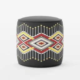 Ottoman traditional round pouf