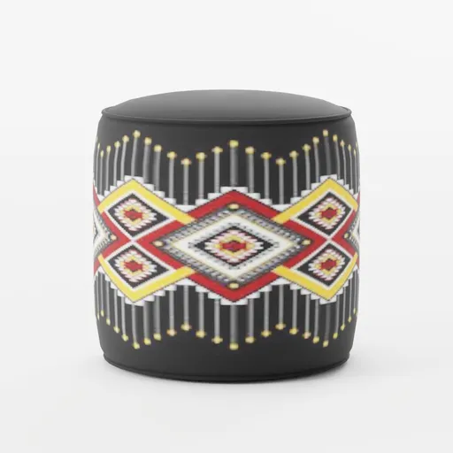 Ottoman traditional round pouf