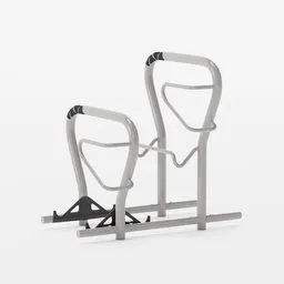 High-quality German-made bike rack 3D model with non-scratch plastic, suitable for Blender array modifier.