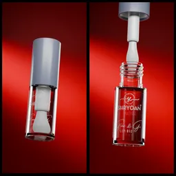 Lip oil cap oppening shot