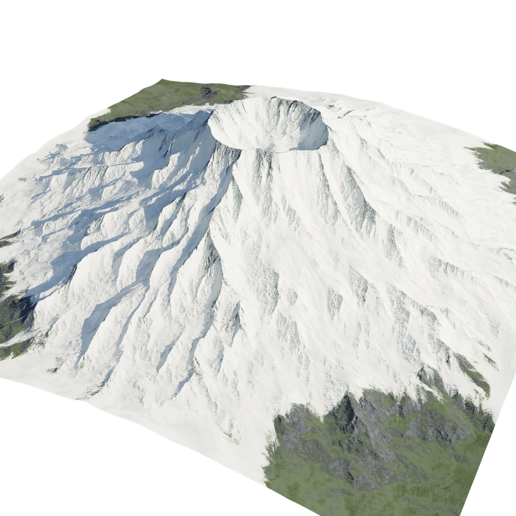 Volcano Snow Mountain | FREE Terrains models | BlenderKit