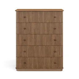 Ona Fluted Wood Tall Dresser