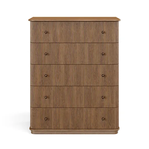 Ona Fluted Wood Tall Dresser