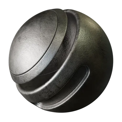 High-resolution PBR raw iron texture with subtle rust, suitable for Blender 3D and other 3D applications.