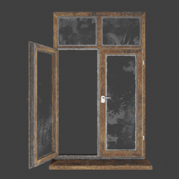 Dark Brown Wooden window