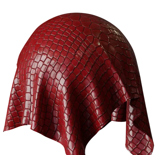 Deep Red Croco Leather