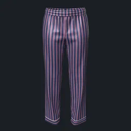 Tri-Color Striped Silk Pajama Bottoms