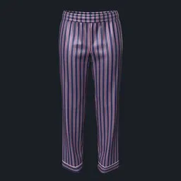 Tri-Color Striped Silk Pajama Bottoms