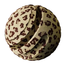 Realistic PBR Leopard Fur texture for 3D materials, showcasing detailed golden brown and black hues.