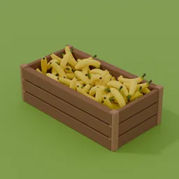 Low Poly Banana Crate