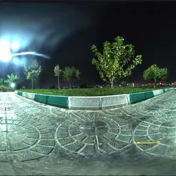 Park at Night Lit Promenade