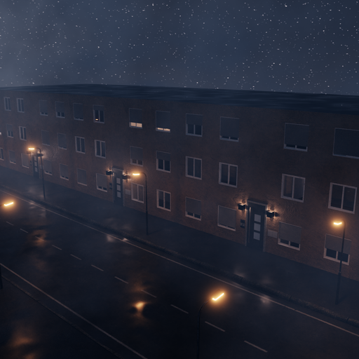 Street with building (night)