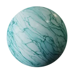 High-resolution aqua-colored marble texture for 3D modeling and rendering, compatible with Blender and PBR workflow.
