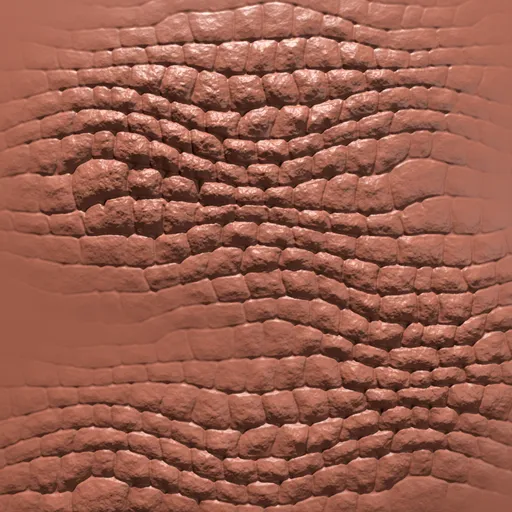 3D Blender sculpting brush for creating seamless crocodile skin textures on digital models.