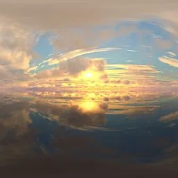 Setting sun over the sea