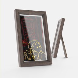 "Get creative with this free Desk Picture Frame 3D model for Blender 3D. Featuring a neon glowing wood frame and an urban girl fanart painting, this piece adds a pop of color and personality to any desktop. Inspired by both sf 5 ink style and minimalist photorealism, this must-have model is perfect for your next project."