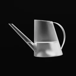 Detailed 3D rendering of a sleek, metallic watering can, crafted using Blender 3D software.