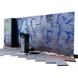 Dirty Graffiti Wall Environment