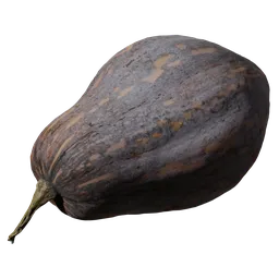 Detailed 3D model of a realistic pumpkin, optimal for Blender 3D projects, showcasing texture and shading.