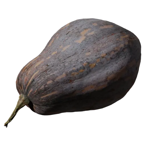 Detailed 3D model of a realistic pumpkin, optimal for Blender 3D projects, showcasing texture and shading.