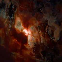Volumetric Turbulent Red Nebula CloseUp