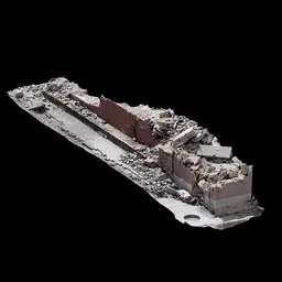 Scan Red brick broken wall