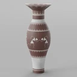 Traditional Warli Art Terracotta Vase