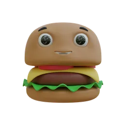 Alt text: "Burger mascot 3D model for Blender 3D: a close up of a hamburger with eyes and a bun, designed for advertising fast food, well rendered with redshift renderer and octane rendering inspiration from Mikhail Lebedev."
Keywords: Burger mascot 3D model, Blender 3D, advertising fast food, well rendered, redshift renderer, octane rendering, inspiration.