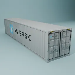 Detailed 3D model of a large, textured shipping container optimized for Blender.