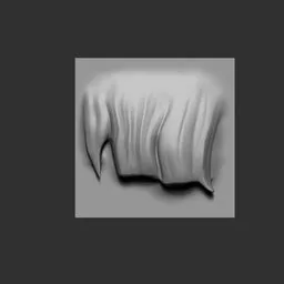 3D sculpted female hair bangs brush effect for character modeling in Blender.