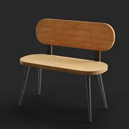 "Get modern with this stylish long chair 3D model for Blender 3D. Featuring a wooden bench with metal legs, this mid-century design is perfect for any living room. Created by Matthias Weischer, it offers the perfect combination of comfort and coherent design."