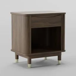 Walnut C-type side table solid wood