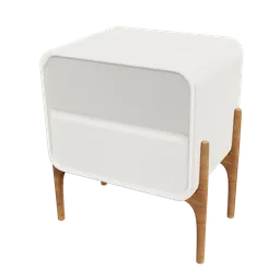 Modern 3D-rendered bedside table with realistic textures compatible with Blender for virtual interior design.