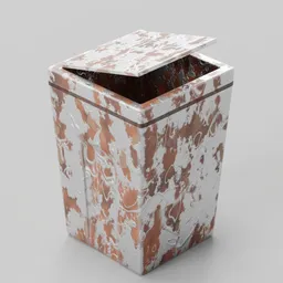 Trash Can Rusty Iron