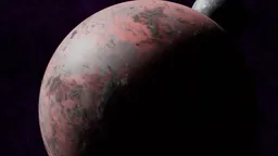 Detailed 3D model of a ravaged red planet surface for creative Blender projects and space concepts.