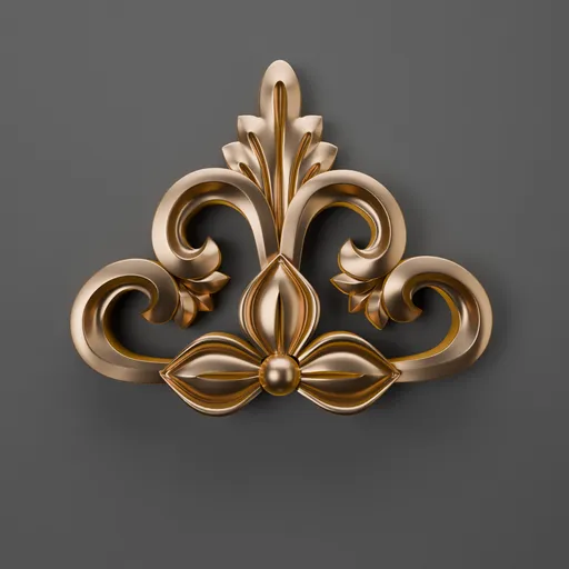 Detailed 3D classic ornament for Blender enhances project quality, ideal for intricate design work and scene detailing.