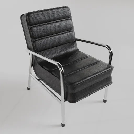 Leather Armchair Black