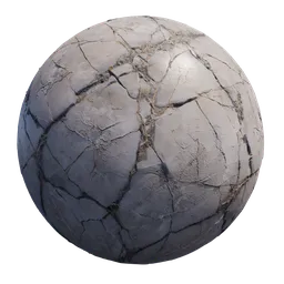 High-resolution 4K PBR texture of cracked marble, suitable for Blender 3D and created in Substance Sampler.